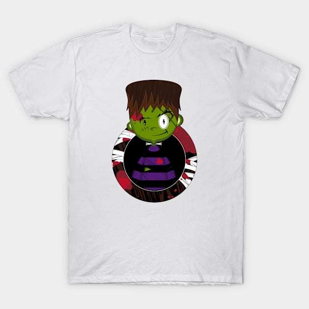 Cartoon Cute Mini Frankensteins Monster T-Shirt by markmurphycreative